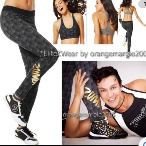Zumba Set - Rare- Leggings and Matching Bra - Picture 1 of 15